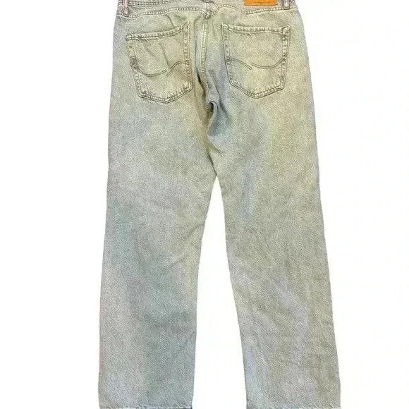 Jack & Jones Loose/Chris Men’s Jeans Button Fly Size 33 Distressed Knees - Picture 4 of 9